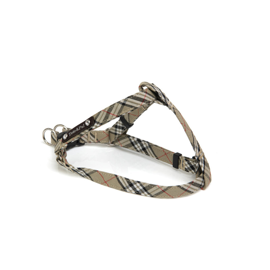 Beige check Step In Harness