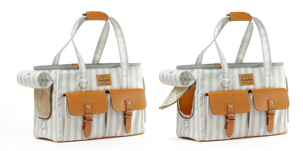 London Stripe Dog Carrier Bag